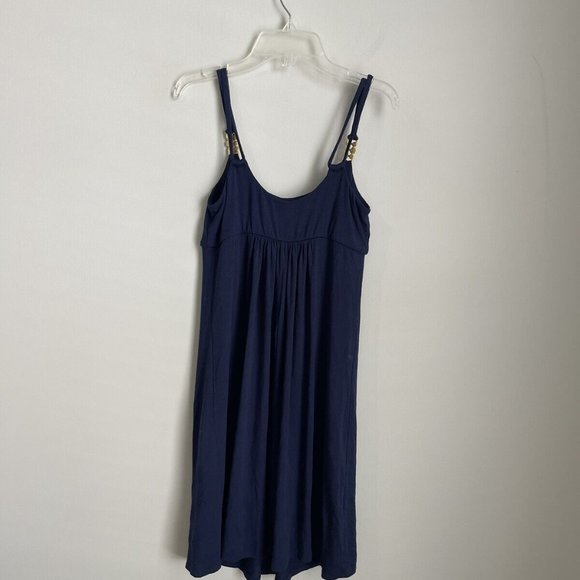 Robin Piccone Navy Blue Sleeveless Dress Gold Tone Hardware - Picture 3 of 7